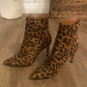 Leopard print ankle booties